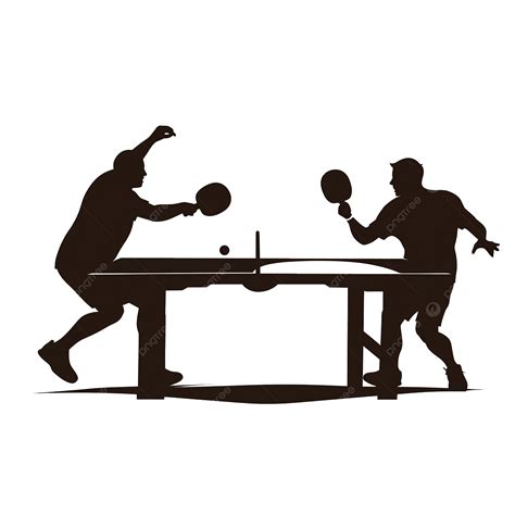 Silhouette Ping Pong Players Table Tennis Players Action Ping Pong