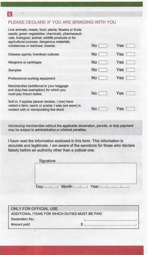 Mexico Declaration Of Goods Form 2023 Printable Forms Free Online