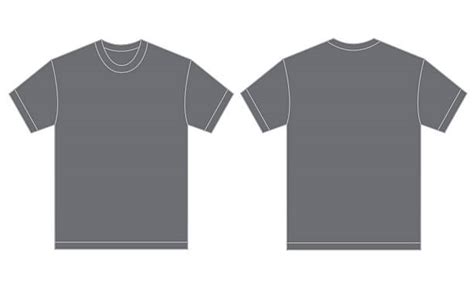 816 Grey T Shirt Template Front And Back Easy To Edit