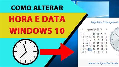 Como Alterar Horário E Data No Windows 10 Youtube