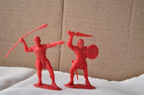 Toy Warriors With Sword And Spear Stock Image Image Of Spear Plastic