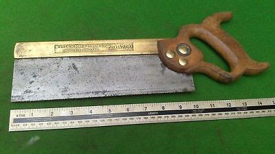 Vintage 10 Brass Backed Tenon Saw By Tyzack Sons Turner Antique