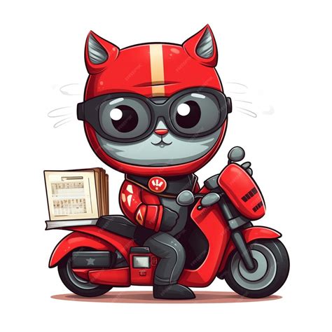 Premium Ai Image Cat Courier Mascot