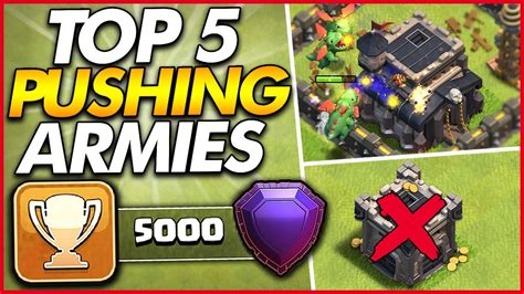 Top 5 Th9 Pushing Attack Strategies Without Cc Clash Of Clans Youtube