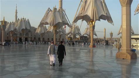 Masjid Nabawi Umbrella Closing Hd Madinah Munawara 2021 Youtube