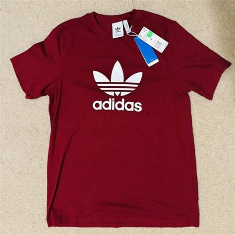 Adidas Men S Short Sleeve Trefoil Logo T Shirt Maroon Size M Nwt Dt4403 Ebay