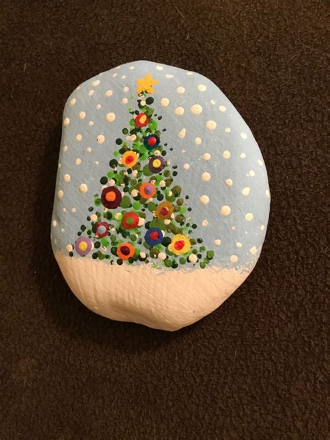 Christmas Tree Christmas Rock Painted Rocks Christmas