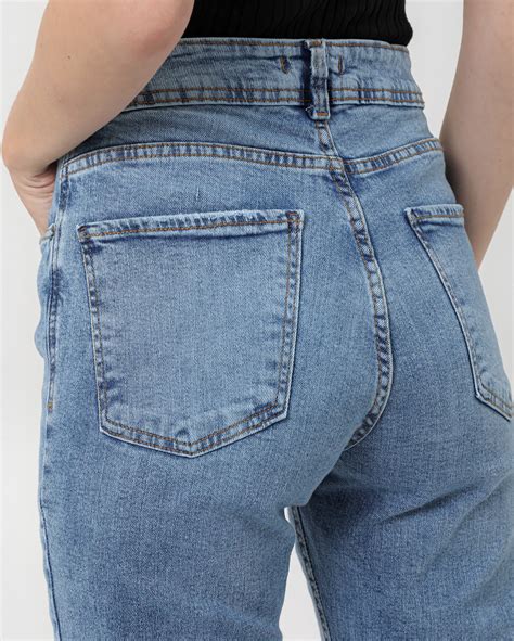 Riachuelo Calça jeans feminina mom cintura alta barra desfiada