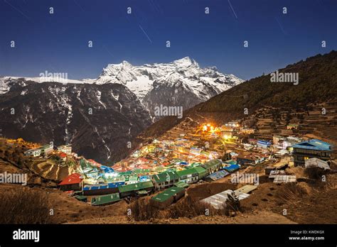 Namche Bazaar Town Nepal Khumbu Village Sherpa Nepal Stockfotos Und