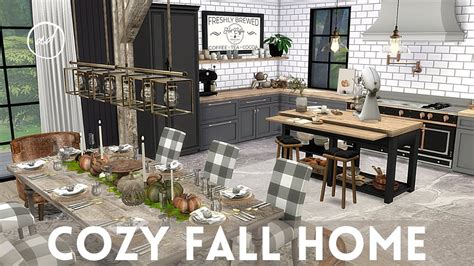 COZY FALL HOME Sims 4 CC SPEED BUILD CC List YouTube