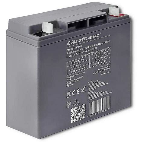 Qoltec Battery AGM 12V 18Ah Max 270A 53047