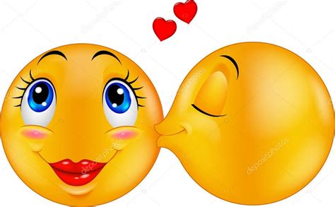 Kissing Emoticon Cartoon — Stock Vector © Tigatelu 63465649