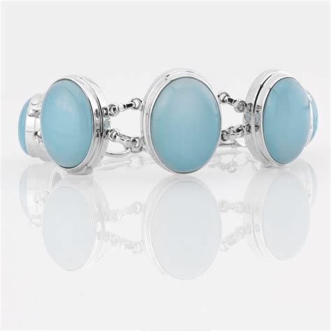 Aqua Chalcedony Adjustable Inch Toggle Bracelet Property Room