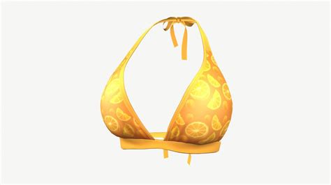 3D Model Orange Bikini Swimsuit 3 Colors VR AR Low Poly CGTrader