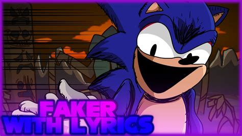 Faker With Lyrics Friday Night Funkin Vs Sonic Exe Youtube