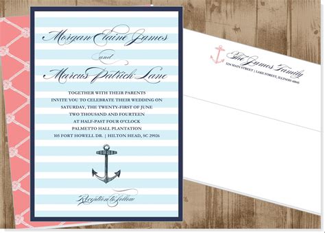 Nautical Anchor Wedding Printable Invitation Suite The Homespun Hostess