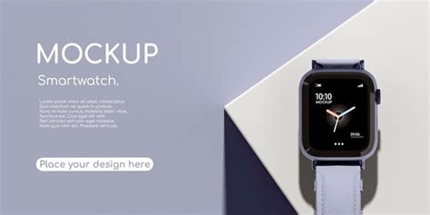 Premium PSD Smartwatch Mock Up With Geometric Design