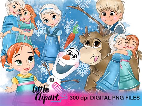 DIGITAL DOWNLOAD , Watercolor Baby Frozen Clipart , Baby Frozen ...