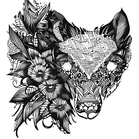 Zentangle Graphic Black and White · Creative Fabrica