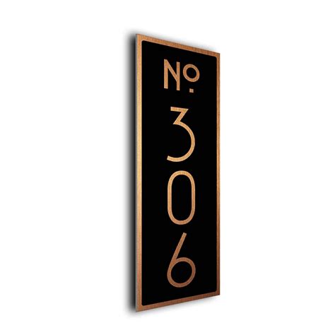 Custom Vertical Hotel Room Number Sign Room Signs Copper Numbers