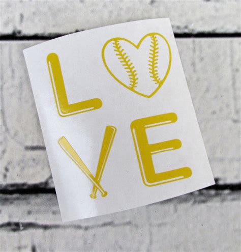 Love Softball Softball Love Vinyl Decal Softball Vinyl Decal Softball