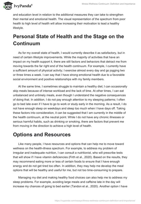 Illness Wellness Continuum Definition And Importance Words