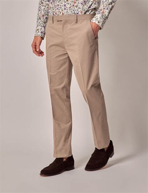 Mens Taupe Slim Smart Chinos Hawes And Curtis