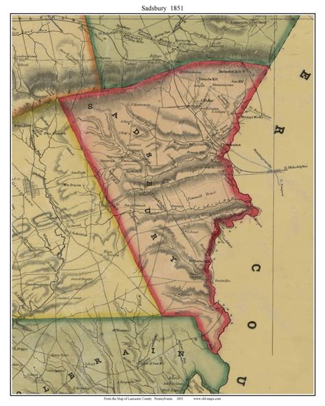 Sadsbury Township Pennsylvania Old Town Map Custom Print