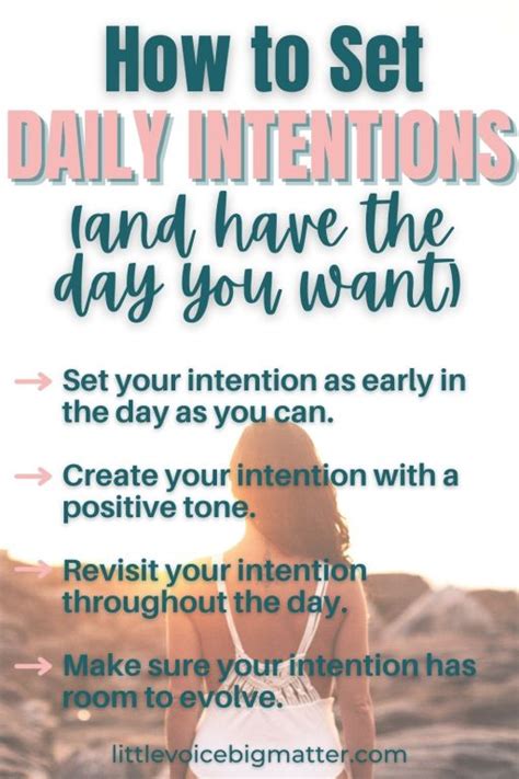 What You Need To Know About Setting Daily Intentions Little Voice Big Matter