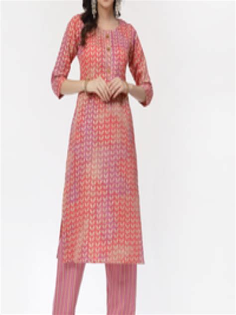 Buy Kalini Ethnic Motifs Printed Pure Cotton Kurta With Trousers