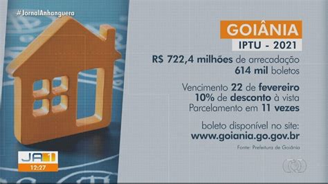 Prefeitura de Goiânia começa a entregar boletos do IPTU 2021 Goiás G1