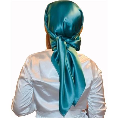 90 90Cm Foulards En Soie Femmes Carré Satin Hijab Écharpe Plaine