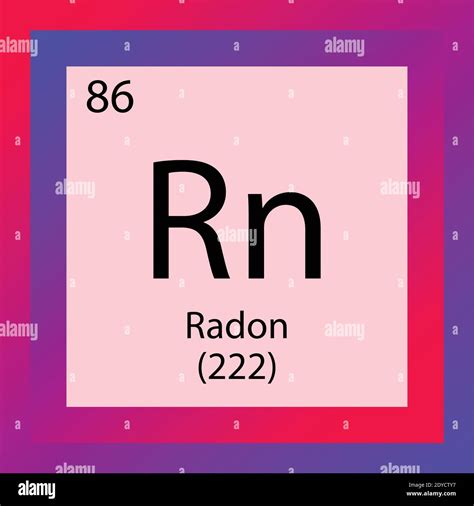 Rn Radon Chemical Element Periodic Table Single Element Vector