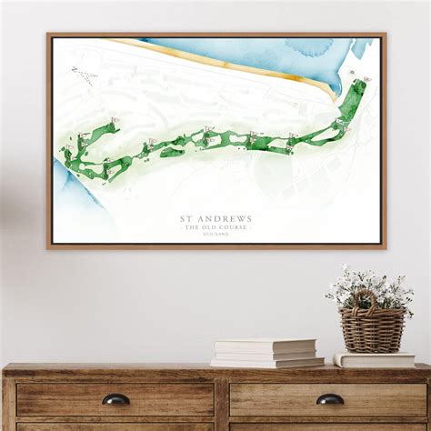 St Andrews Golf Course Map, Scotland Golf Club Layout Print or Canvas ...