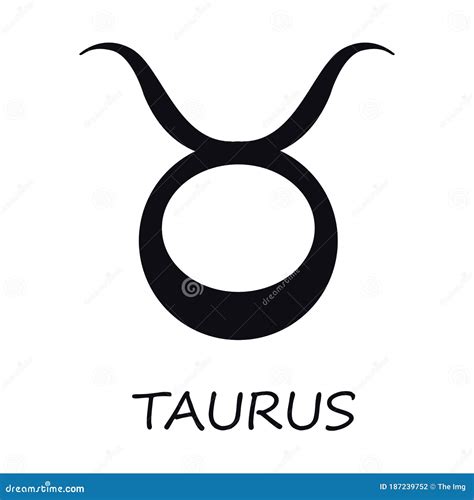 Taurus Zodiac Sign Black Vector Illustration Stock Vector