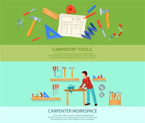 Carpentry Banners Set 478800 Vector Art At Vecteezy