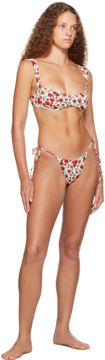 Magda Butrym Off White Floral Bikini Bottom Magda Butrym