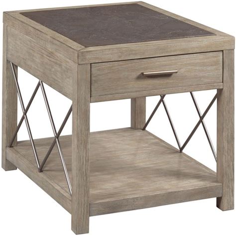 Hammary® West End Brown Rectangular End Table With Bluestone Inset Top Arthur F Schultz