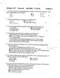 Principles Of Biology I Exam B With Answers Biol Docsity