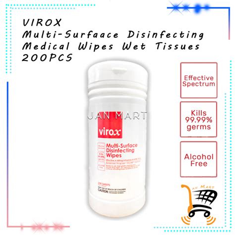 VIROX Multi Surface Disinfecting Medical Wipes Wet Tissues 200PCS Lazada