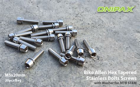 Onipax M X Mm Bike Allen Hex Tapered Stainless Bolts Screws With