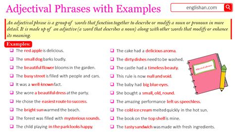 Adjectival Phrases With Examples In English Englishan