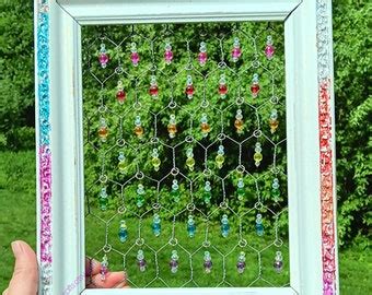 Gorgeous Hand Made Chicken Wire Rainbow Suncatcher Etsy