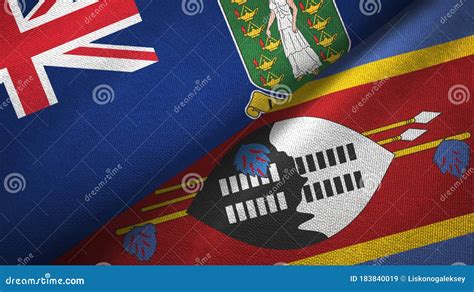 Eswatini Swaziland Flag With Fabric Texture Royalty Free Stock Photo