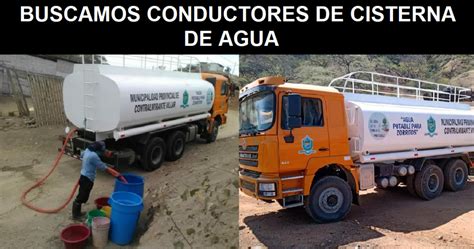 Se Busca Conductores De Cisterna De Agua