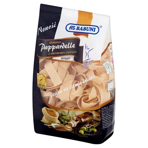 As Babuni Fit Makaron z siemieniem lnianym Pappardelle wstęga 400 g