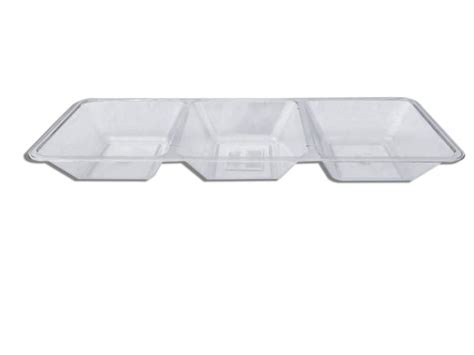 3 Compartment Clear Plastic App Tray On The Scene Event Services LLC