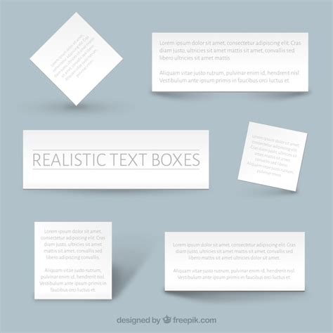 vector realistic text boxes templates