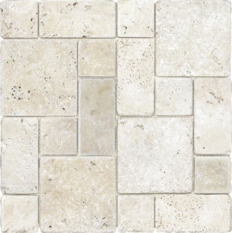 Ellis Fisher Avorio Travertine Roman Pattern 12 X 12 Stone Mosaic