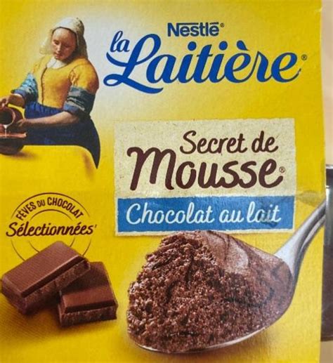 La laitière secret de mousse chocolat au lait Nestlé kalorie kJ a